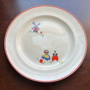 French Saxon China Co Plate Dutch Traditional Vintage Kitchen Decor Tulips